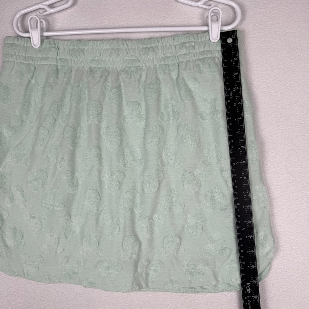 NEW Disney Mickey Mouse Womens M Mint Green Embossed Terry Cloth Skort - Picture 9 of 10